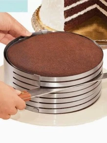 1pc Stainless Steel Cake Cutter Mold, Classic Cake Ring For Kitchen - Silver - View 1