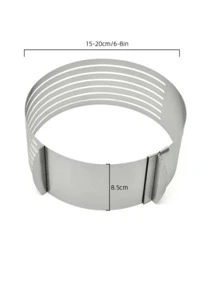 1pc Stainless Steel Cake Cutter Mold, Classic Cake Ring For Kitchen - Silver - View 2
