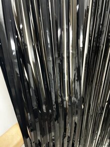 1入組PET流蘇窗簾派對用極簡主義黑色金屬箔窗簾 - 黑色 - 查看 2