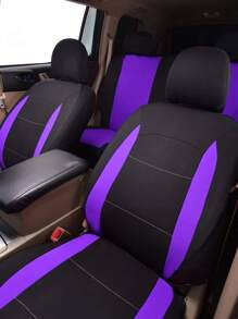 9pcs Colorblock Car Seat Cover - Purple - View 2
