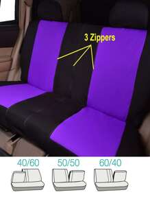 9pcs Colorblock Car Seat Cover - Purple - View 3