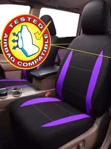 9pcs Colorblock Car Seat Cover - Purple - View 5