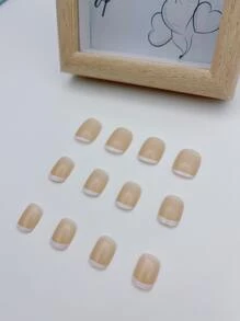 24 móng tay kiểu Pháp hình vuông ngắn và 1 dũa móng tay và 1 băng dính - Nhiều màu - Xem 3