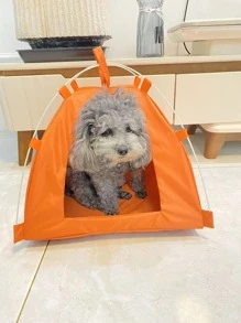 1入組可折疊寵物帳篷 - 橘色 - 查看 2