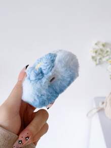 Funda compatible con Airpods con diseño de flor felpa - Azul - Ver 3
