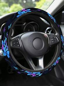 1 pieza Cubierta del volante del coche con patrón de mariposa - Multicolor - Ver 1