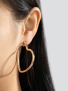 Còng tai thiết kế trái tim - Vàng - Xem 1