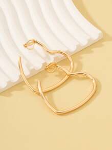 Còng tai thiết kế trái tim - Vàng - Xem 3