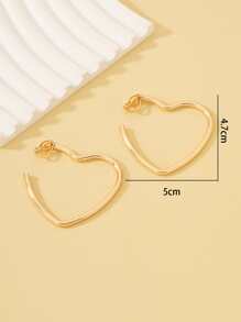 Còng tai thiết kế trái tim - Vàng - Xem 5