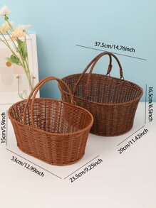 1入組鐵製儲物籃現代家用鏤空儲物籃 - 棕色 - 查看 2