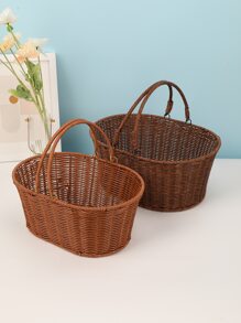 1入組鐵製儲物籃現代家用鏤空儲物籃 - 棕色 - 查看 3