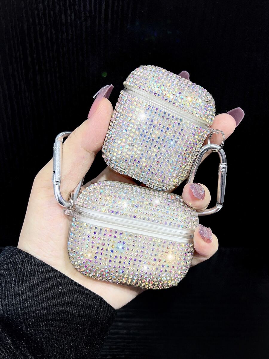 1pc Rhinestone Decor Case Compatible With Airpods - Multicolor - View 1