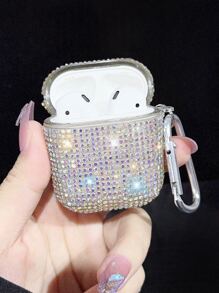 1pc Rhinestone Decor Case Compatible With Airpods - Multicolor - View 2
