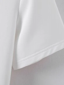 Manfinity Homme 男士字母圖案T恤和腰部抽繩衛褲 - 黑與白 - 查看 4