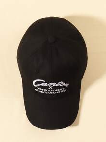 字母刺繡棒球帽 - 黑色 - 查看 2