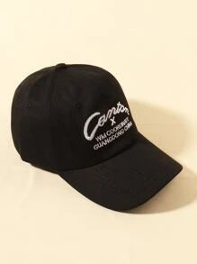 字母刺繡棒球帽 - 黑色 - 查看 4