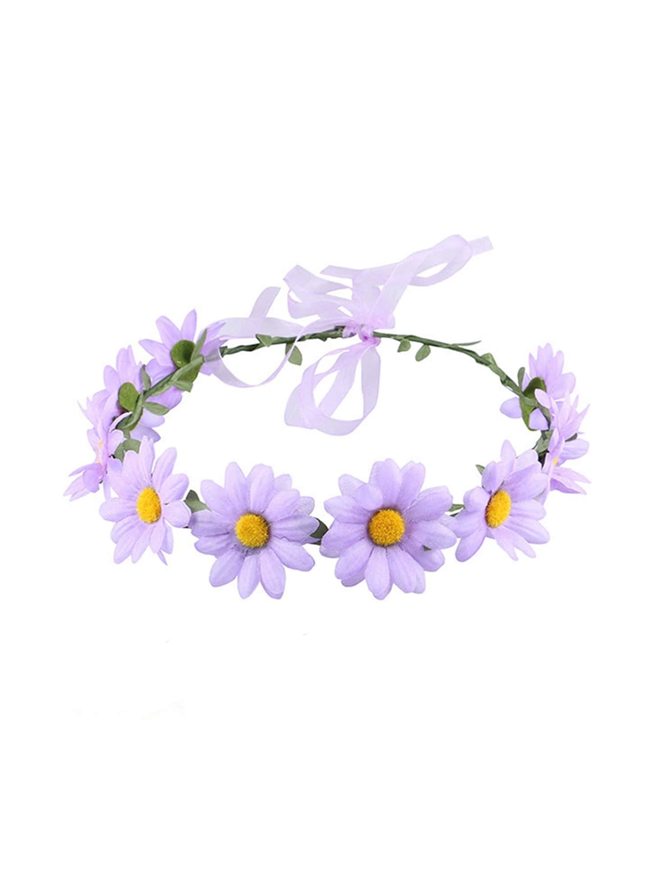 Flower Decor Hair Band - Mauve Purple - View 1