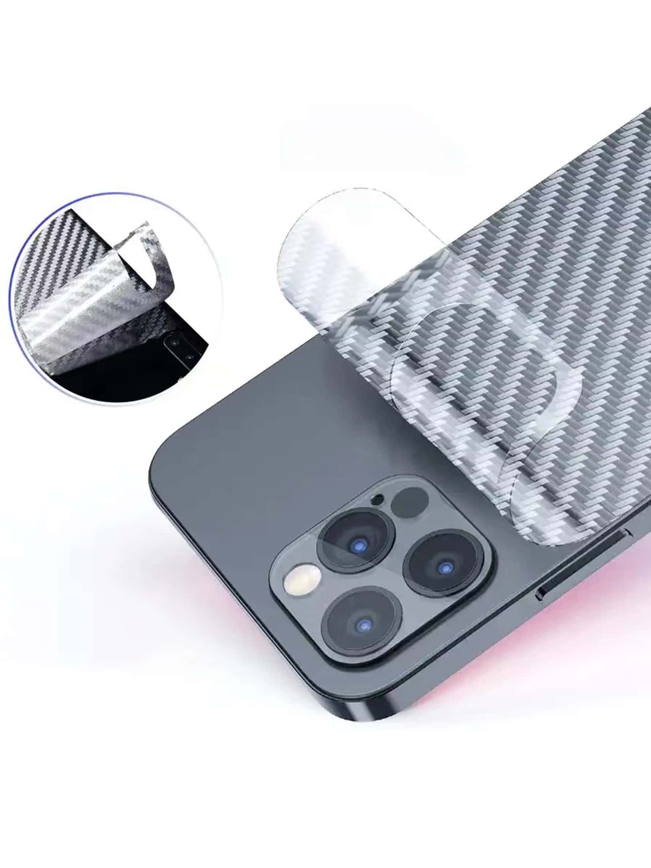 2pcs Textured Back Protection Film Compatible With iPhone - Clear - View 1