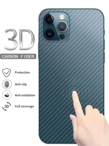 2pcs Textured Back Protection Film Compatible With iPhone - Clear - View 5