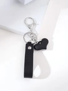 Heart Charm Keychain Valentine's Day Gift Souvenir Car Accessories Bag Charm School Cute Goth Y2k Bag Accessories Lanyards With Id Holder Car Accessories Bag Charms - Black - View 1