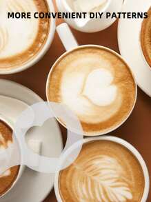 SHEIN Basic living 16 件/套 PP 咖啡模具，心形和蝴蝶结图案咖啡喷雾模板适用于厨房学校用品