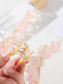 Flower Decor Hair Claw Cute Tiaras - Pink - View 3