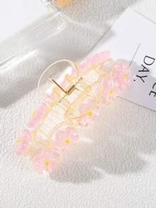 Flower Decor Hair Claw Cute Tiaras - Pink - View 4