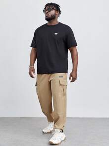 Manfinity Men Flap Pocket Side Cargo Trousers - Khaki - View 4