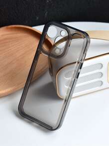 Vỏ điện thoại di động trong suốt viền tương phản màu mạ điện - màu đen - Xem 6