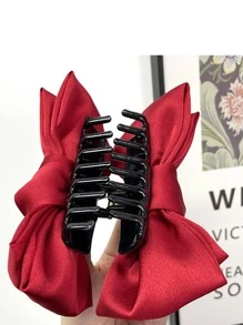 蝴蝶结装饰发夹，适合女孩日常发型，情人节休闲发饰，爪夹，发夹，发夹，秋冬度假装发夹，女士