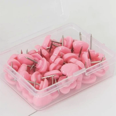 50 件创意心形图钉可爱粉色和红色图钉适用于办公室、学校、绘图和制图用品返校