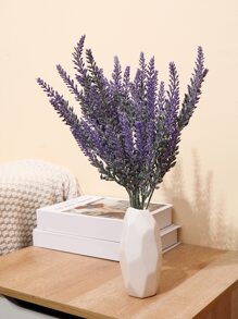 1入組塑料人造植物用於家居裝飾和派對假植物 - 紫色 - 查看 2