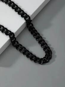 Men Minimalist Chain Bracelet - Gun Black - View 2
