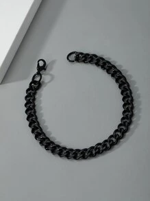 Men Minimalist Chain Bracelet - Gun Black - View 3