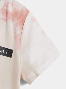 SHEIN Toddler Boys Tie Dye Slogan Graphic Tee - Multicolor - View 4