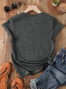 INAWLY 花卉和口号图案 T 恤 这是读书的好日子 图案 T 恤 女士上衣