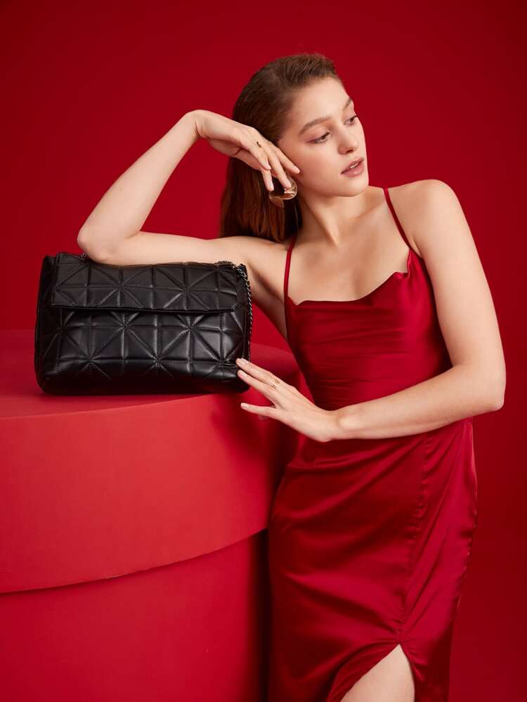 Minimalist Quilted Flap Square Bag