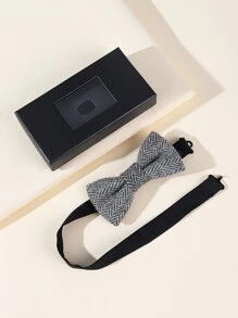 Hombres lana corbata de lazo - Gris Claro - Ver 1