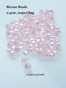 120 顆/套玻璃珠 DIY 珠寶配件 - 粉色 - 查看 2