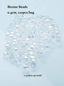 120pcs/set Glass Beads DIY Jewelry Accessory - White - View 2