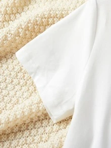 Girls Cactus & Letter Graphic Tee & Trousers PJ Set - Multicolor - View 4