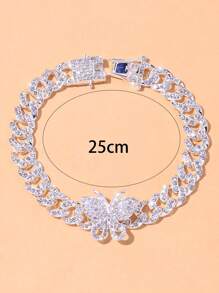 1 vòng chân hình con bướm màu bạc - Bạc - Xem 3