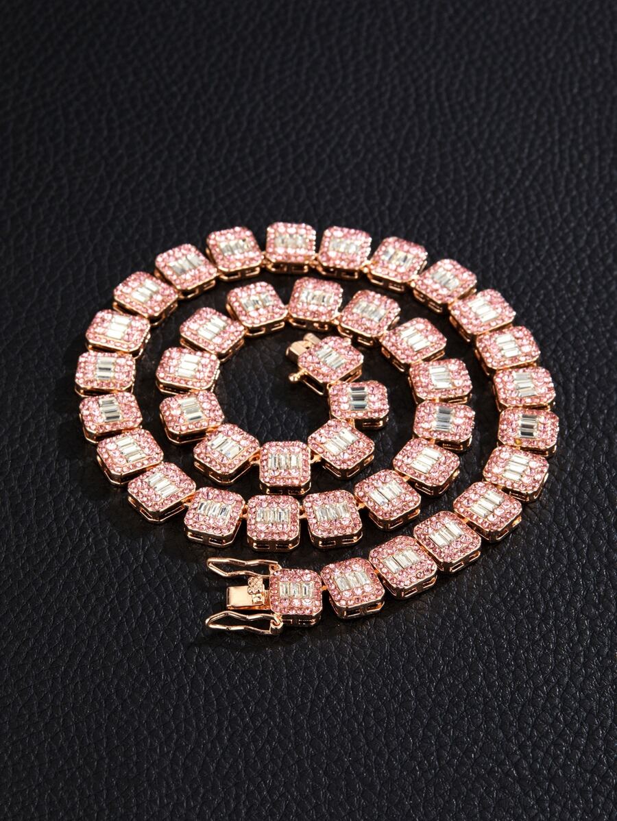 Hombres Collar con diseño de diamante de imitación - Multicolor - Ver 1