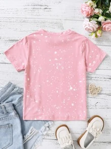 Tween Girl Butterfly & Letter Graphic Tee - Baby Pink - View 2