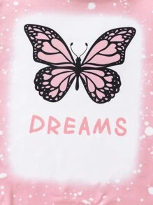 Tween Girl Butterfly & Letter Graphic Tee - Baby Pink - View 5