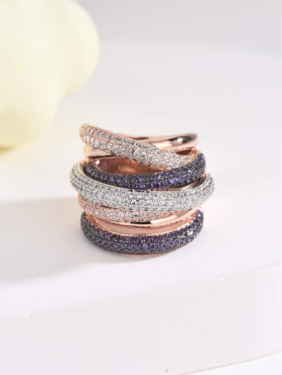 1 Miếng Đúng mốt Sang trọng Phong cách Nhiều màu Khối Zirconia  Của phụ nữ Vĩnh cửu Nhẫn , Tuyệt vời Qủa tặng Đối với Ngày lễ Mẹ - Nhiều màu - Xem 1