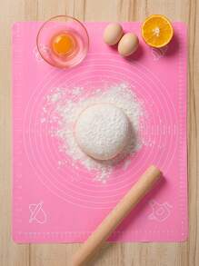 1pc Silicone Baking Mat, Minimalist Baking Mat For Kitchen Baking - Pink - View 1