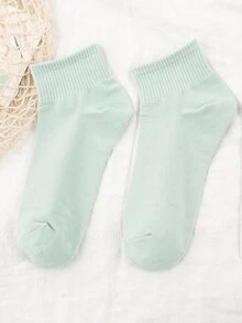 10pairs Solid Crew Socks - Multicolor - View 3