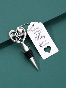 1 Juego Juego De Tapón De Botella De Vino Mr&mrs Plateado - Plateado - Ver 1