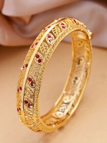 KKCOLA 方晶鋯石裝飾鏤空手鐲